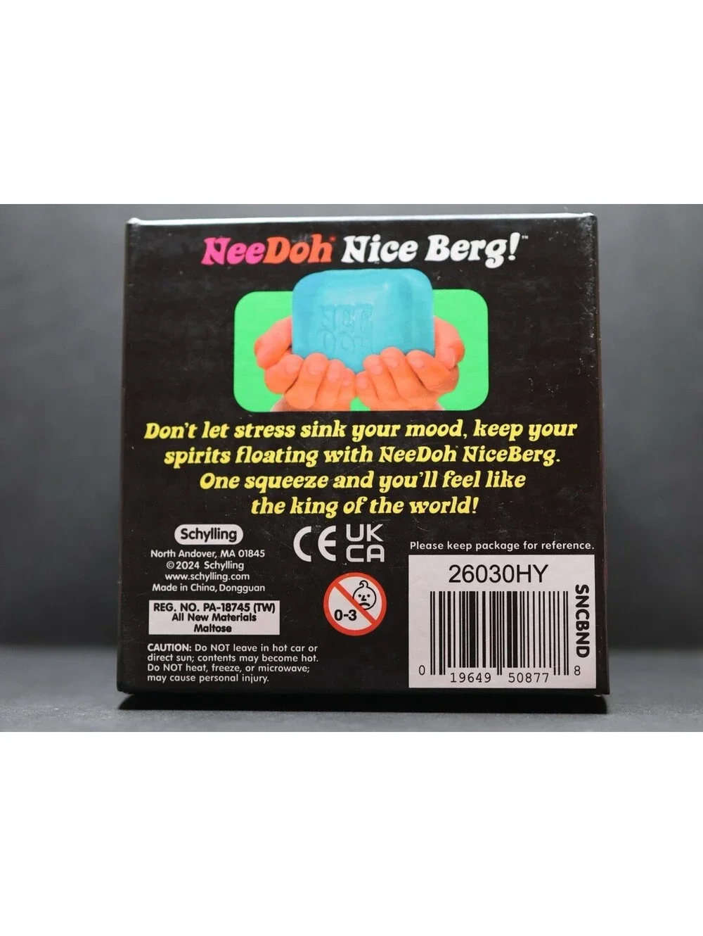 NEE DOH NICE BERG GIANT XL BLUE CUBE - SUPER SOLID SQUISH - AUTHENTIC
